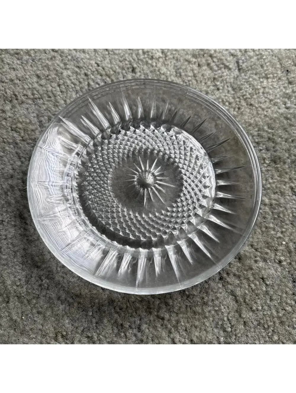 Vintage Set of 4 Cristal D’Arques Durand Diamant Clear glass 7 1/2” salad plate